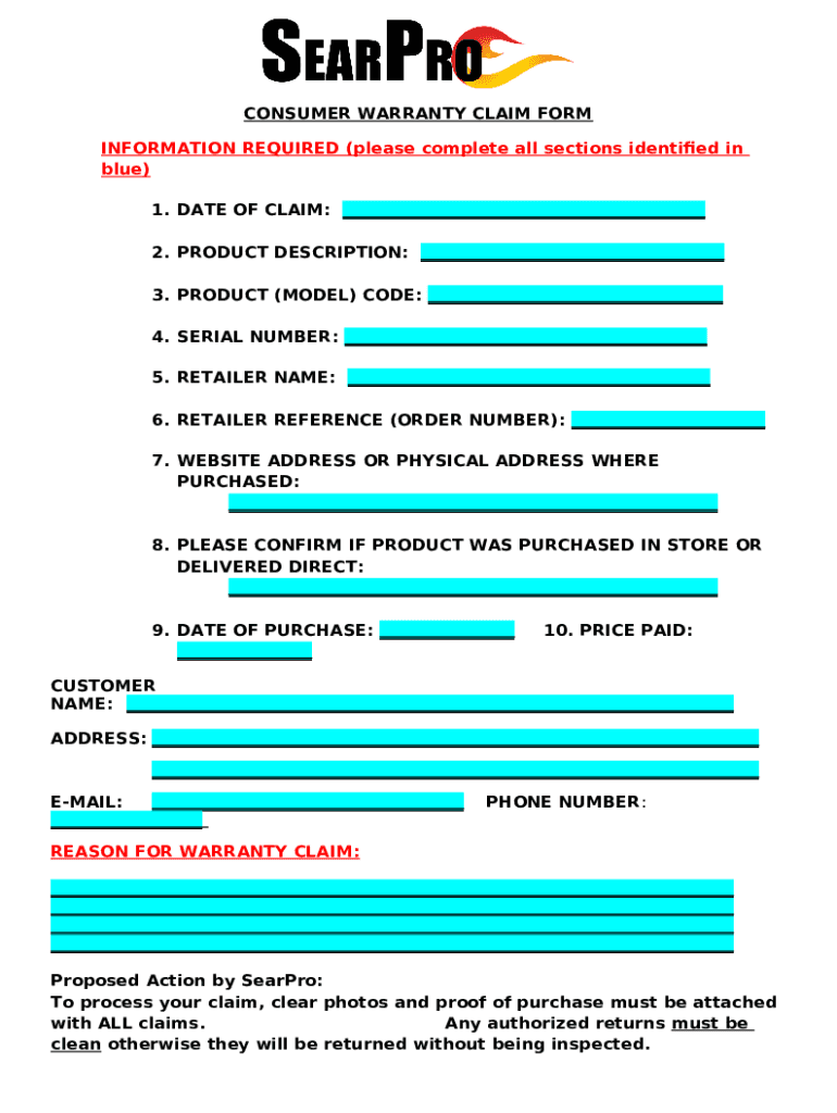 Warranty Ination Stearns & Foster Doc Template pdfFiller