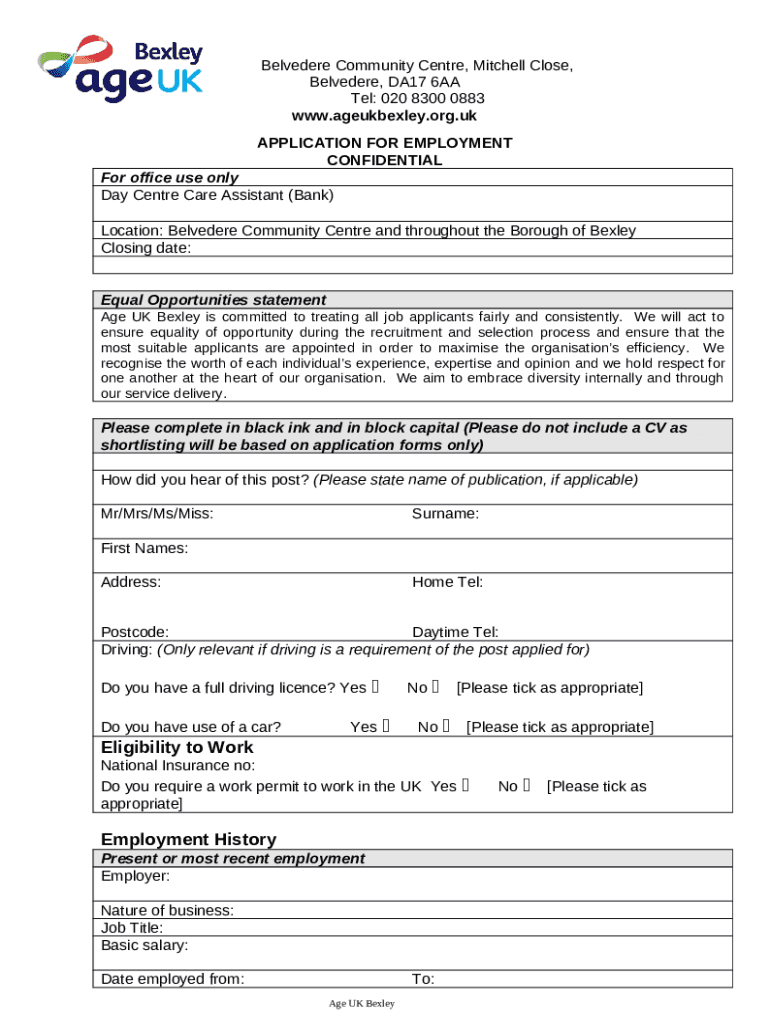 Belvedere Community CentreBexley Care Services and Doc Template