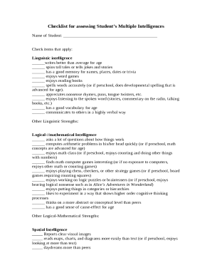 MULTIPLE INTELLIGENCES WORKSHEETS.doc - Studylib Doc Template | pdfFiller
