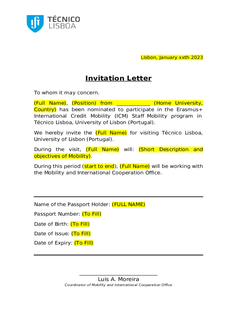 Invitation Letter For Schengen Visa Application Doc Template PdfFiller