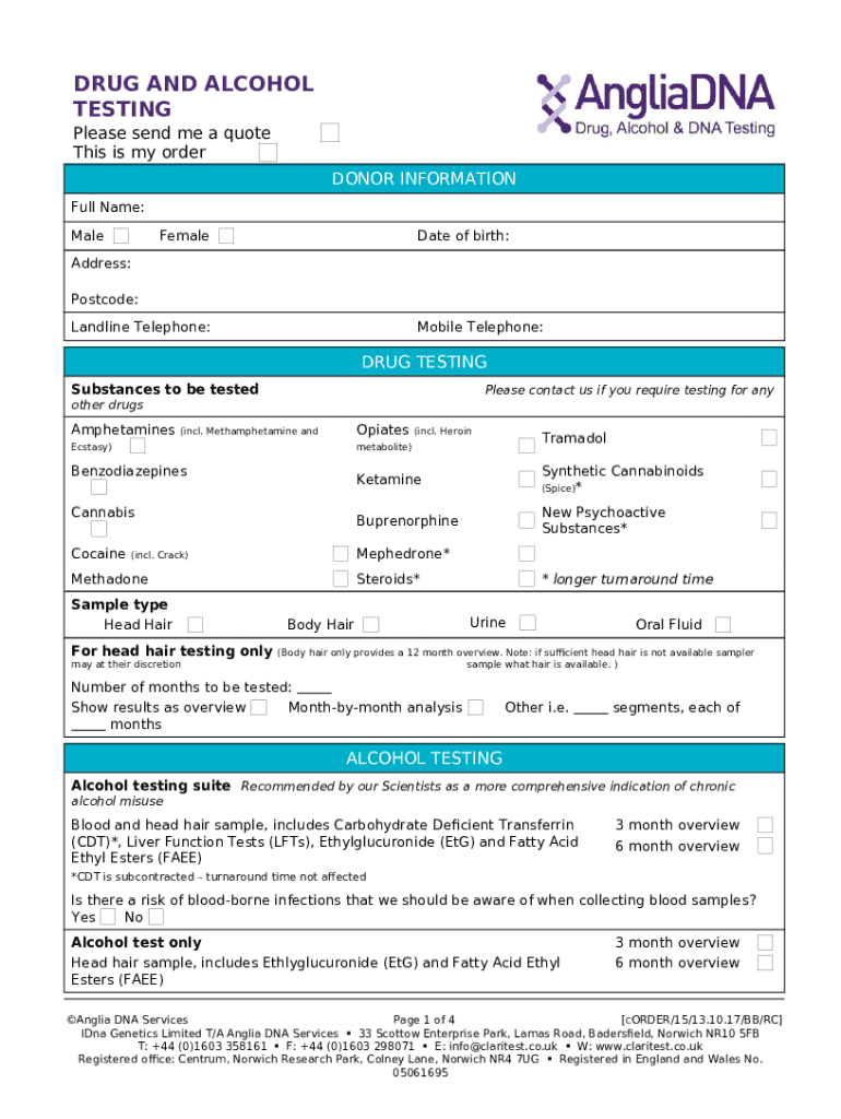Drug Testing for Employment Near You Doc Template pdfFiller
