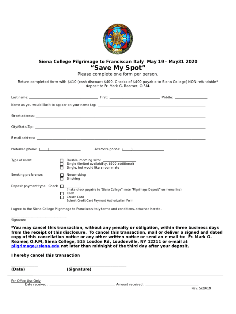 Save My Spot Doc Template pdfFiller