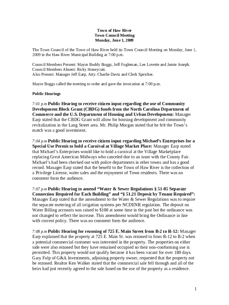 Town of Haw River, NC Public Works Doc Template pdfFiller