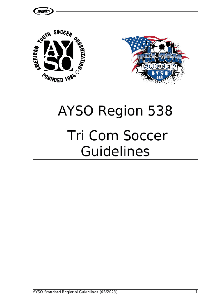 AYSO Standard Regional Policies and Protocols Doc Template pdfFiller