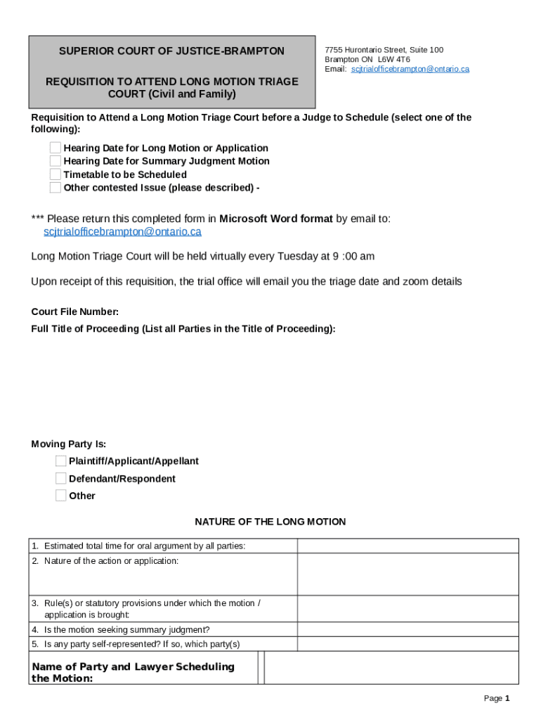 Requisition to Attend Civil Practice Court. , CPC Doc Template pdfFiller