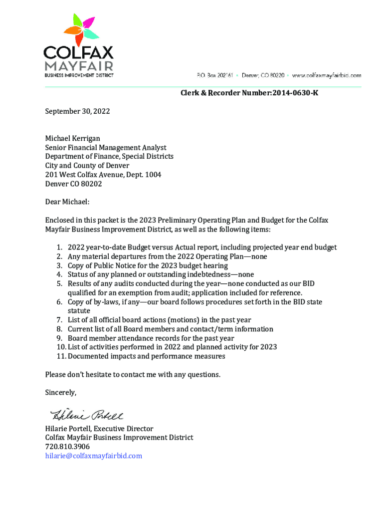 Fillable Online ColfaxMayfair BID Fax Email Print pdfFiller