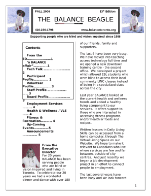 Services For The Blind And Vision Impaired Doc Template | pdfFiller