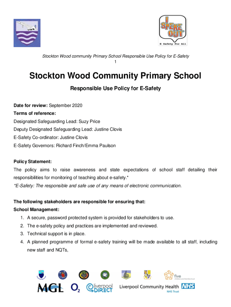 Fillable Online stocktonwoodprimary co Stockton Wood Primary School Child Protection Policy Fax