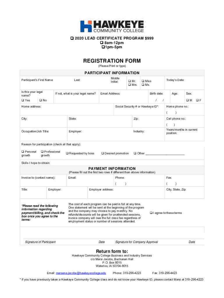 Fillable Online Medical office registration form. LEAD Certificate