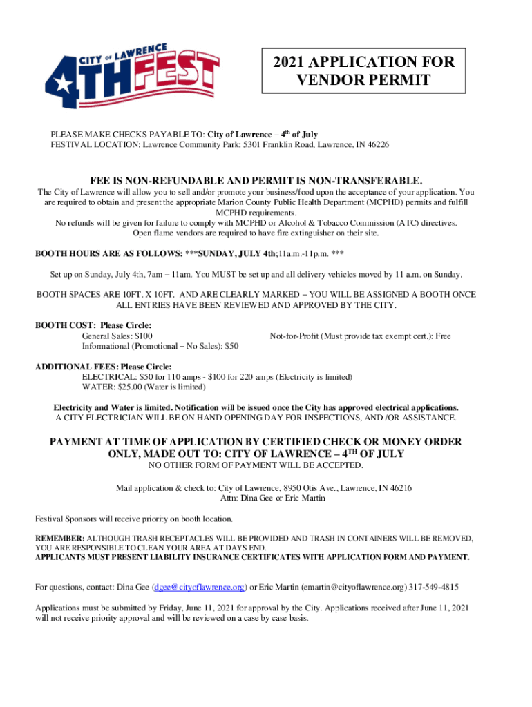 Fillable Online 2021 Application For Vendor Permit At 4th Fest Fax fillable-online-2021-application-for-vendor-permit-at-4th-fest-fax