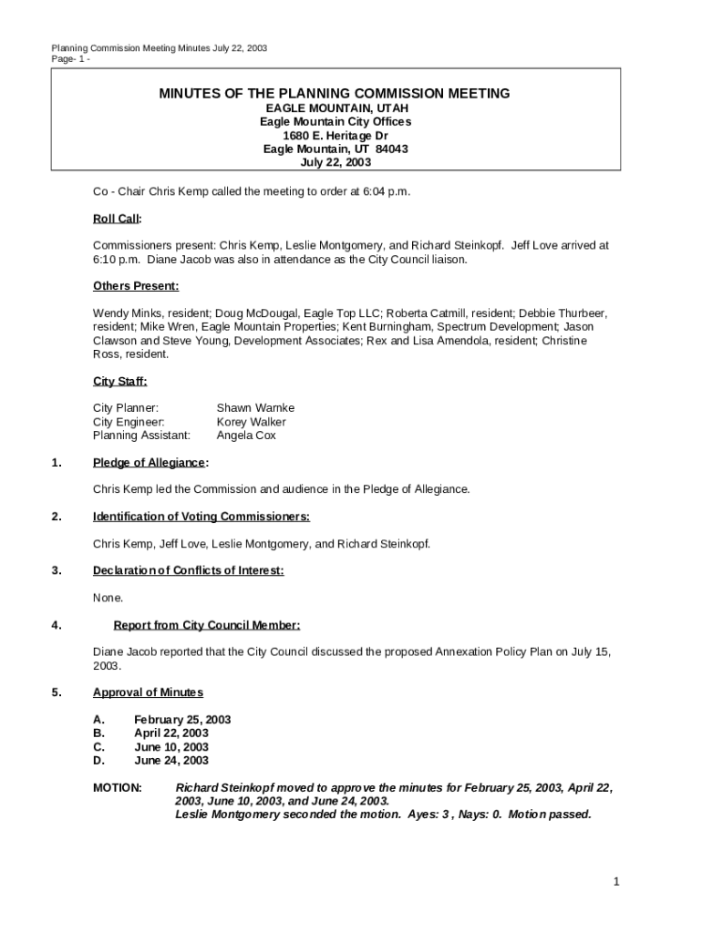 Commissioners present Chris Kemp, Leslie Montgomery, and Richard