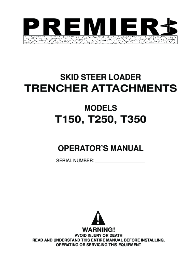Fillable Online MINI TRENCHER OPERATOR'S MANUAL Fax Email Print - pdfFiller