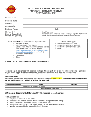 Fillable Online Harvest-Fest-Food-Vendor-Application-Form. ... Fax ...