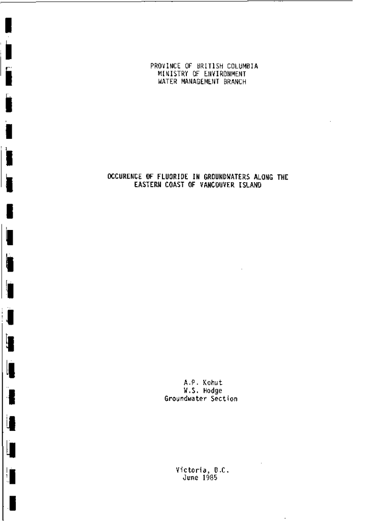 Fillable Online a100 gov bc Environmental Protection and Management Guideline Fax Email Print