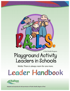 Fillable Online Leader Handbook - Playground Activity Leaders in Schools (P.A.L.S.) Fax Email ...