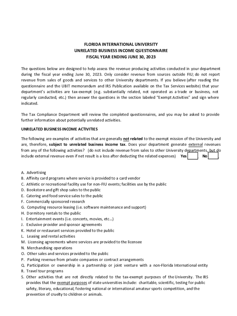 unrelated business income tax (ubit) - Finance & Accounting Preview on Page 1