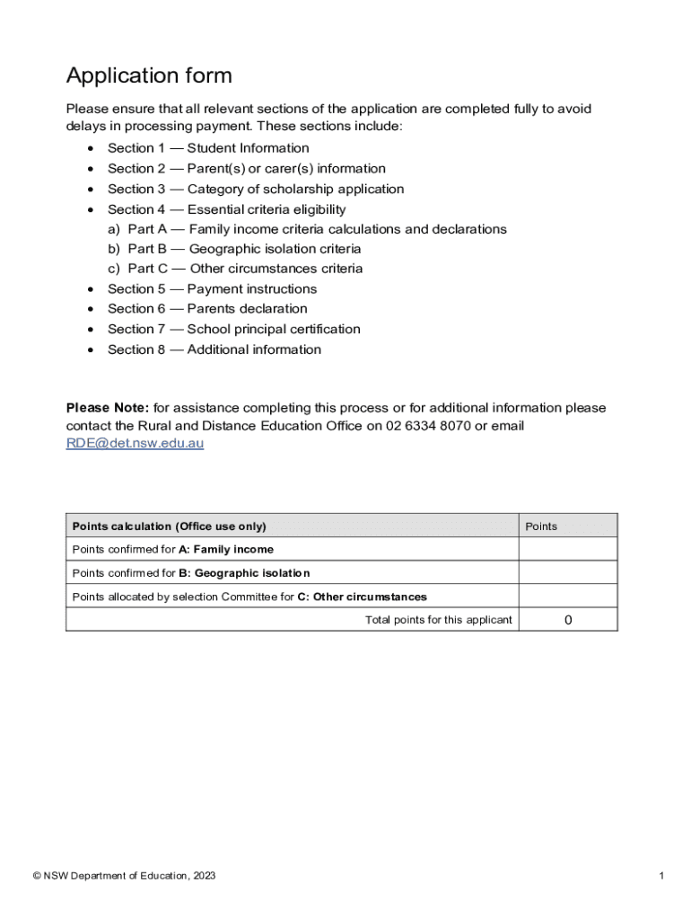 Fillable Online Boarding Scholarships for Isolated Students (BSIS ...
