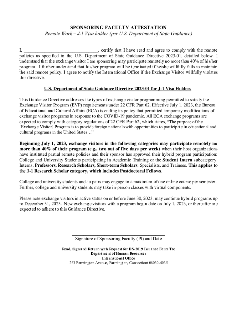 Fillable Online J1 Visa holder (per U.S. Department of State Guidance