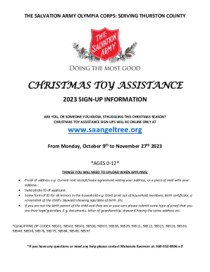 Fillable Online Register now for the Salvation Army Christmas Toy ...