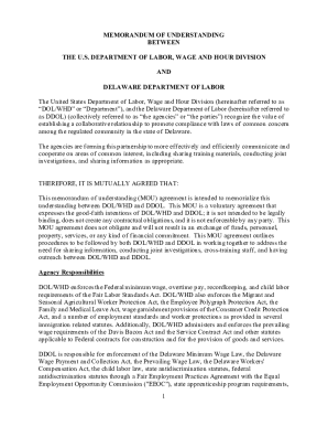 MOU Between the WHD and the Employment and Training ...