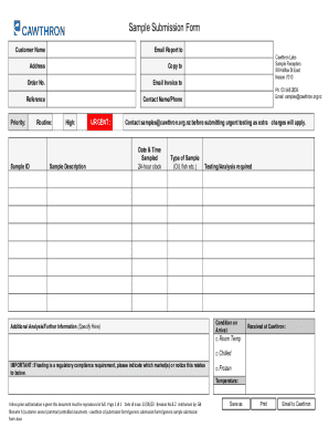 Fillable Online Generic-Sample-Submission-Form. ... Fax Email Print ...
