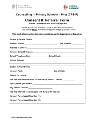 Counselling in Primary Schools Referral Form