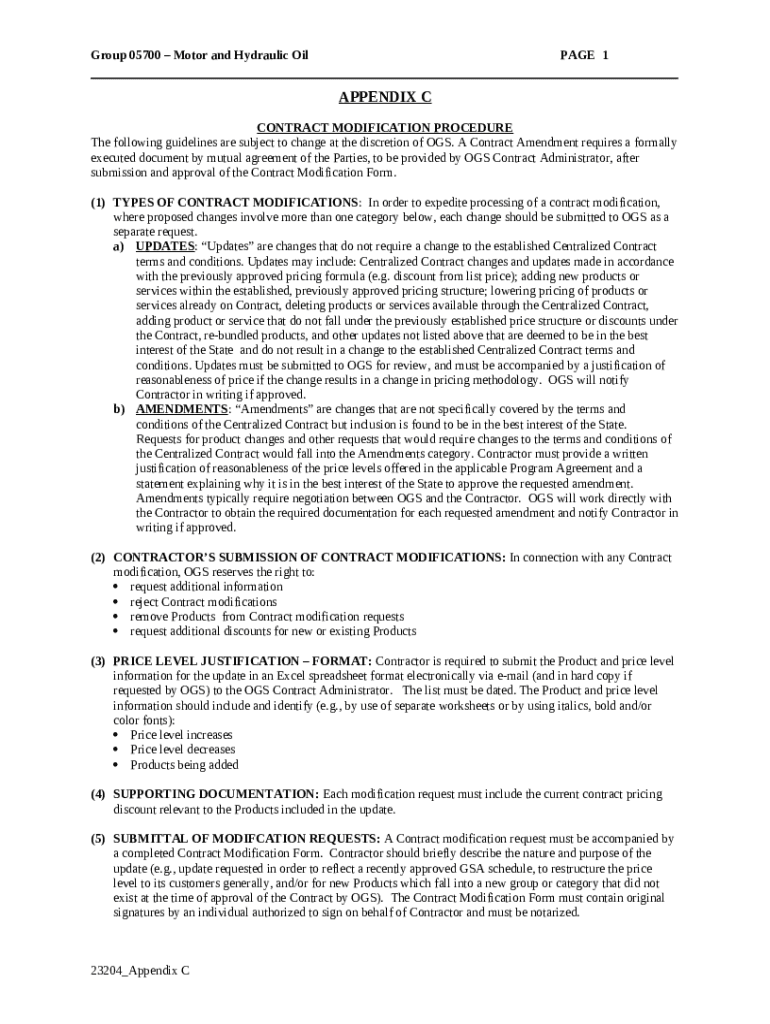 (1) TYPES OF CONTRACT MODIFICATIONSIn order to expedite processing of