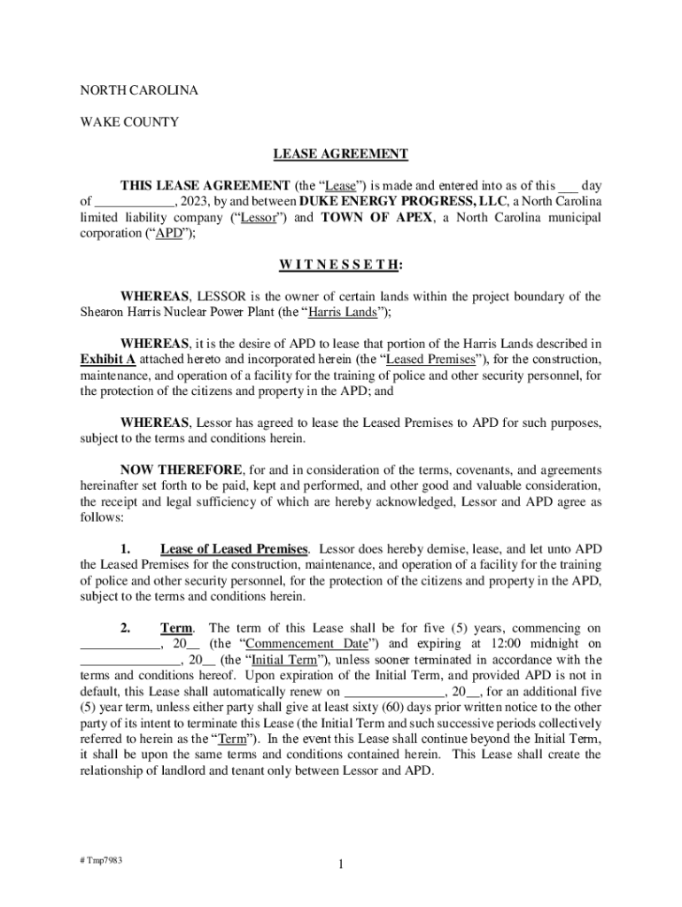 Fillable Online Free North Carolina Lease Agreement Template Fax Email