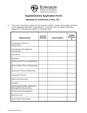 MPAcc Supplementary Application Form