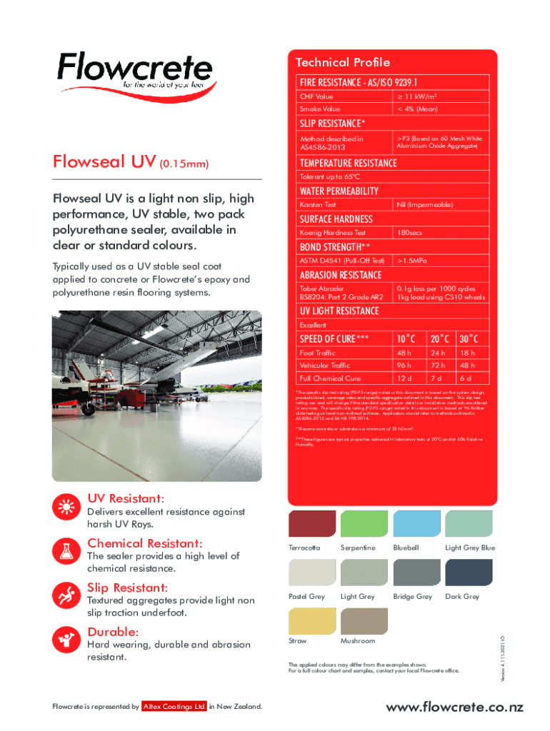 Fillable Online Flowseal UV Satin - System Data SheetPDF Fax Email ...