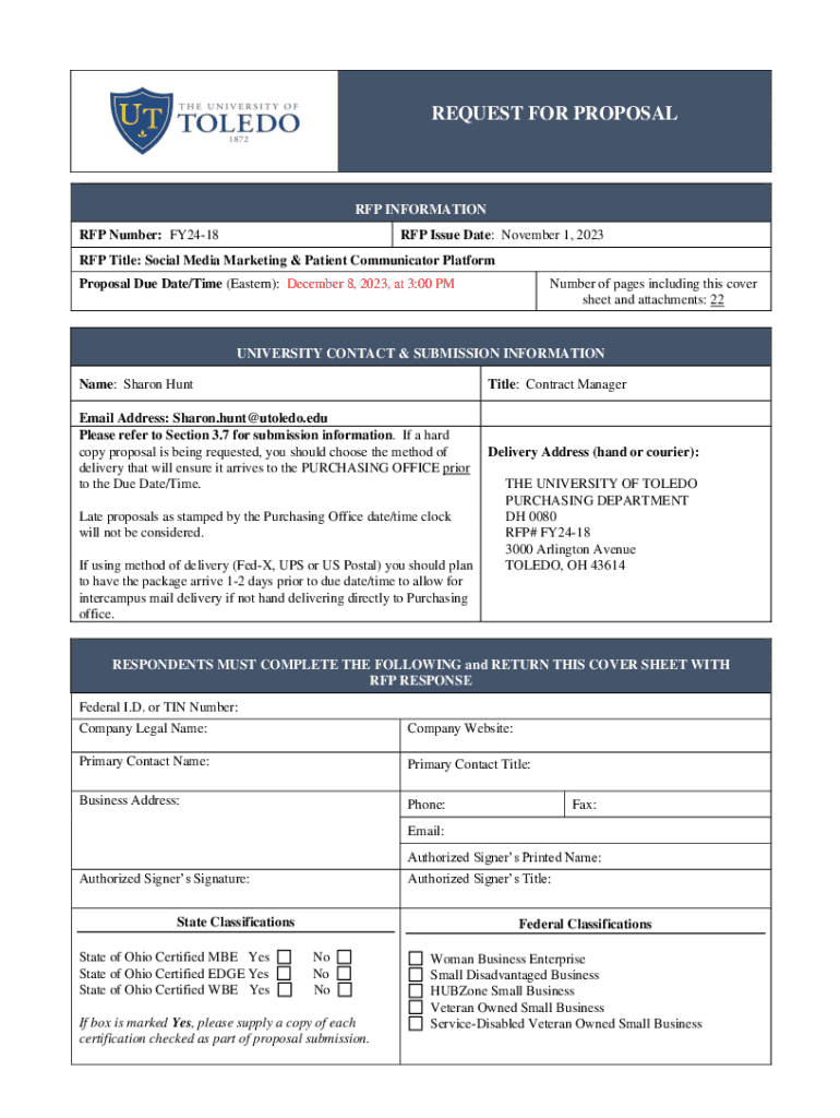 Fillable Online Social Media RFP Guide + Examples Free Template Fax