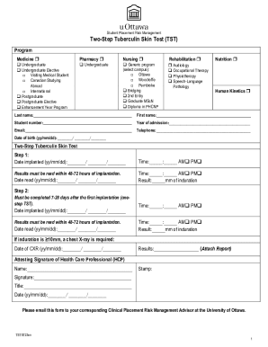 Fillable Online Two-Step Tuberculin Skin Test (TST) Fax Email Print ...