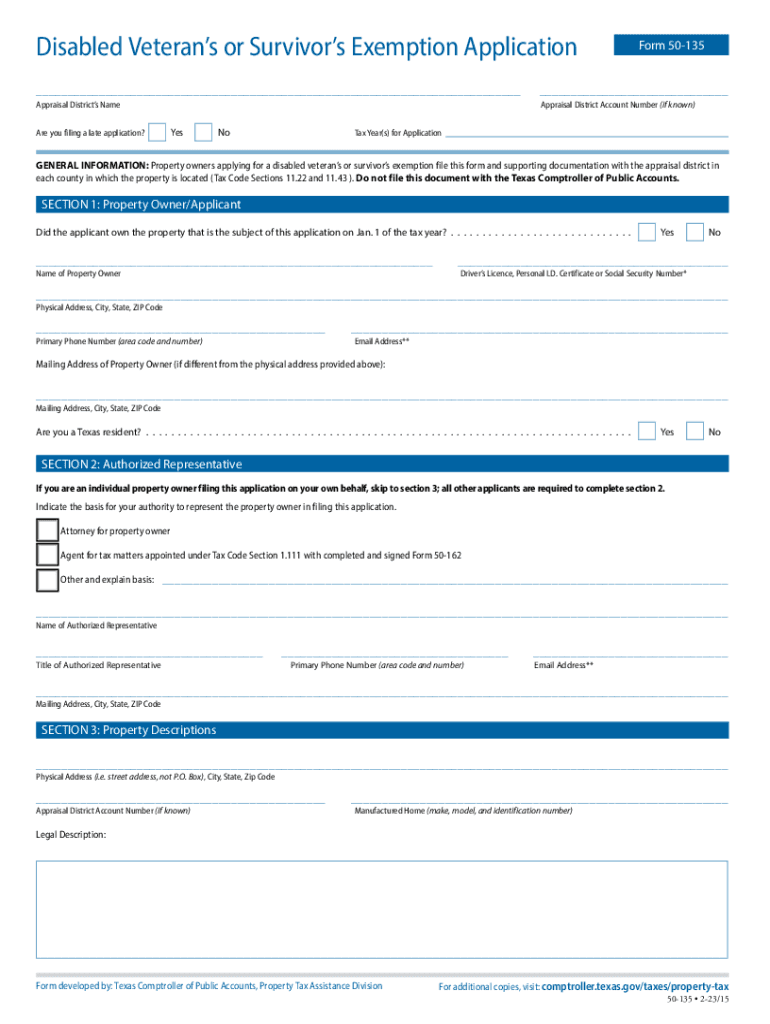 2023-2025 Form TX Comptroller 50-135 Fill Online, Printable 