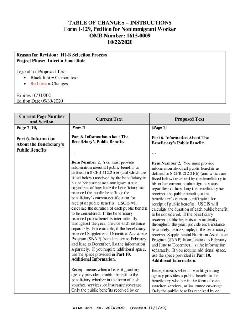 Fillable Online INSTRUCTIONS Form I-129, Petition for a Nonimmigrant ...