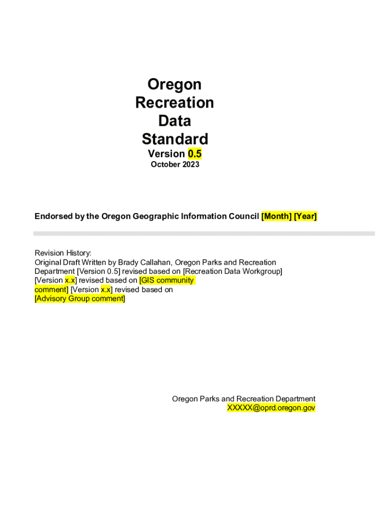 Fillable Online Oregon Data Standard Template Fax Email Print - pdfFiller