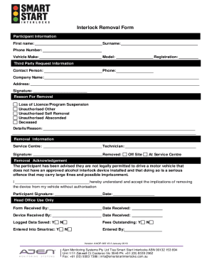 Interlock Removal Form