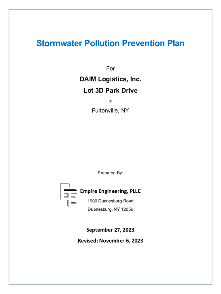 Fillable Online Construction Stormwater Toolbox NYS Dept. Fax