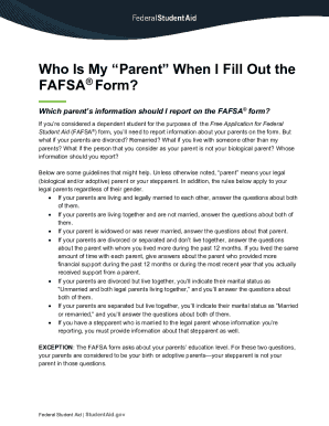 Fillable Online Who Is My Parent When I Fill Out the FAFSA Form ...
