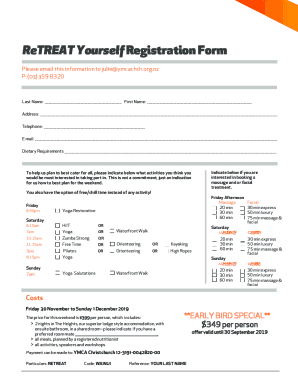 Spring Retreat Registration Form - The Kind Foundation