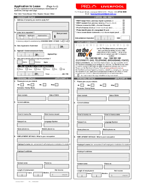 Application to Lease