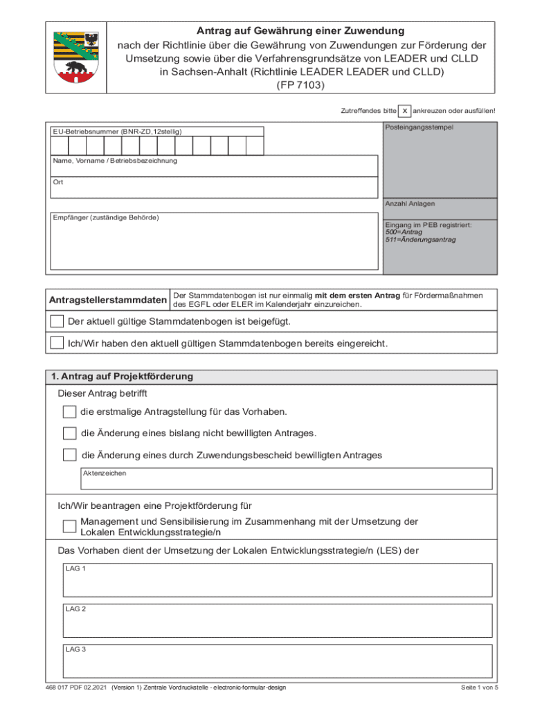 Antrag Auf Gew hrung Einer Zuwendung Preview on Page 1