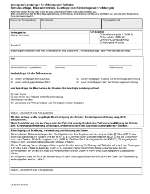 German Education and Participation Benefits Application