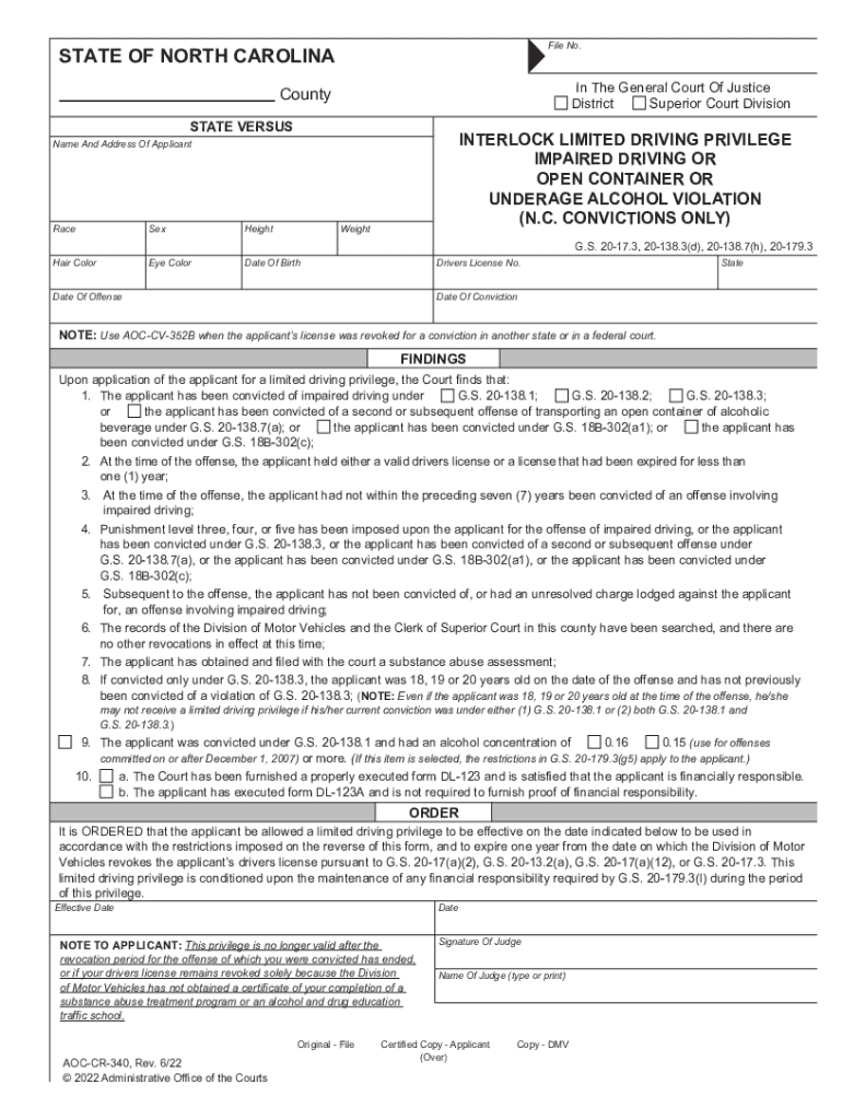 nc interlock limited driving privilege Preview on Page 1