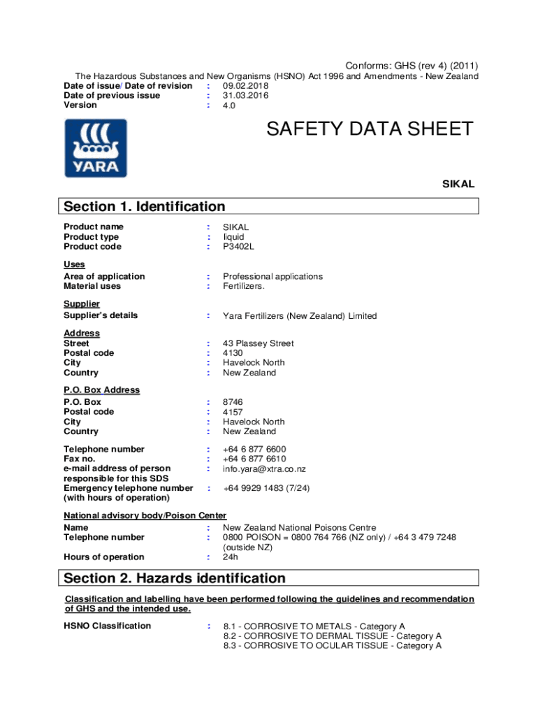 Fillable Online The Hazardous Substances and New Organisms (HSNO) Act