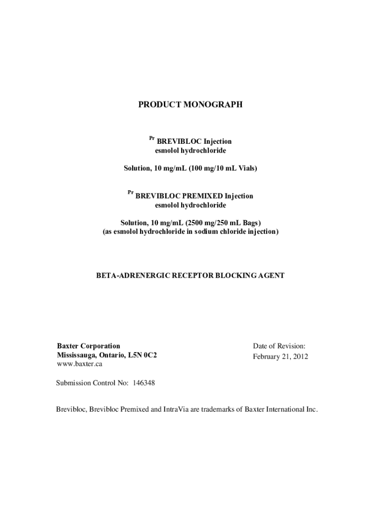 Fillable Online tablets Product Monograph Template Standard Fax