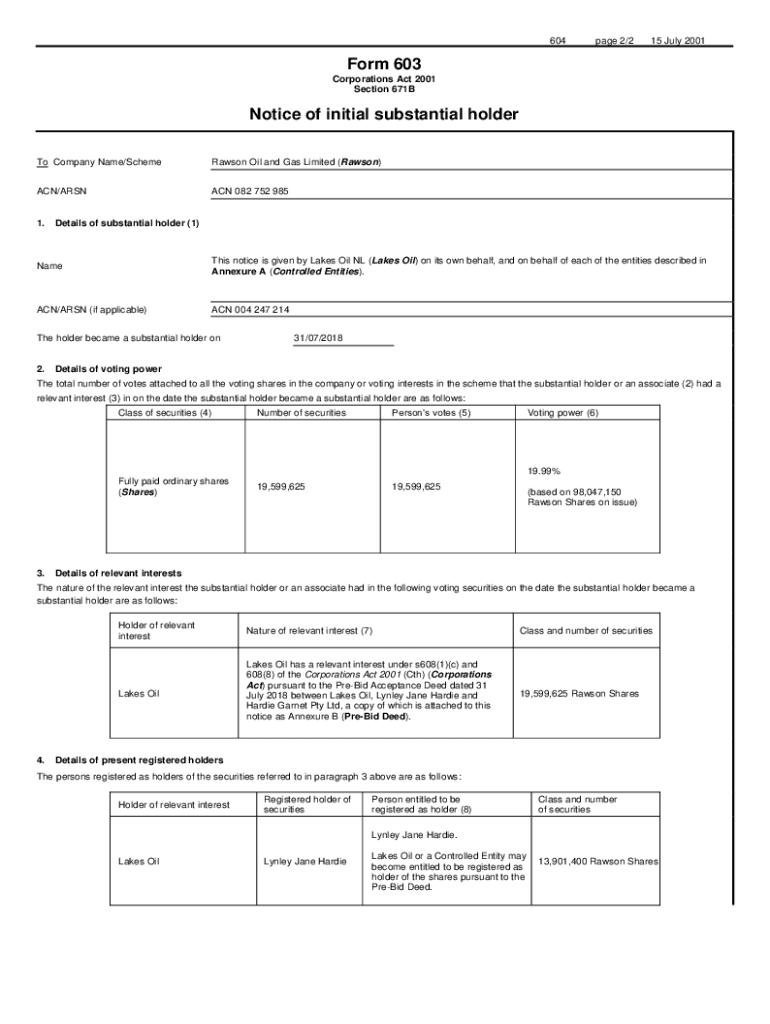 Fillable Online Rawson Oil and Gas Limited (Rawson) Fax Email Print