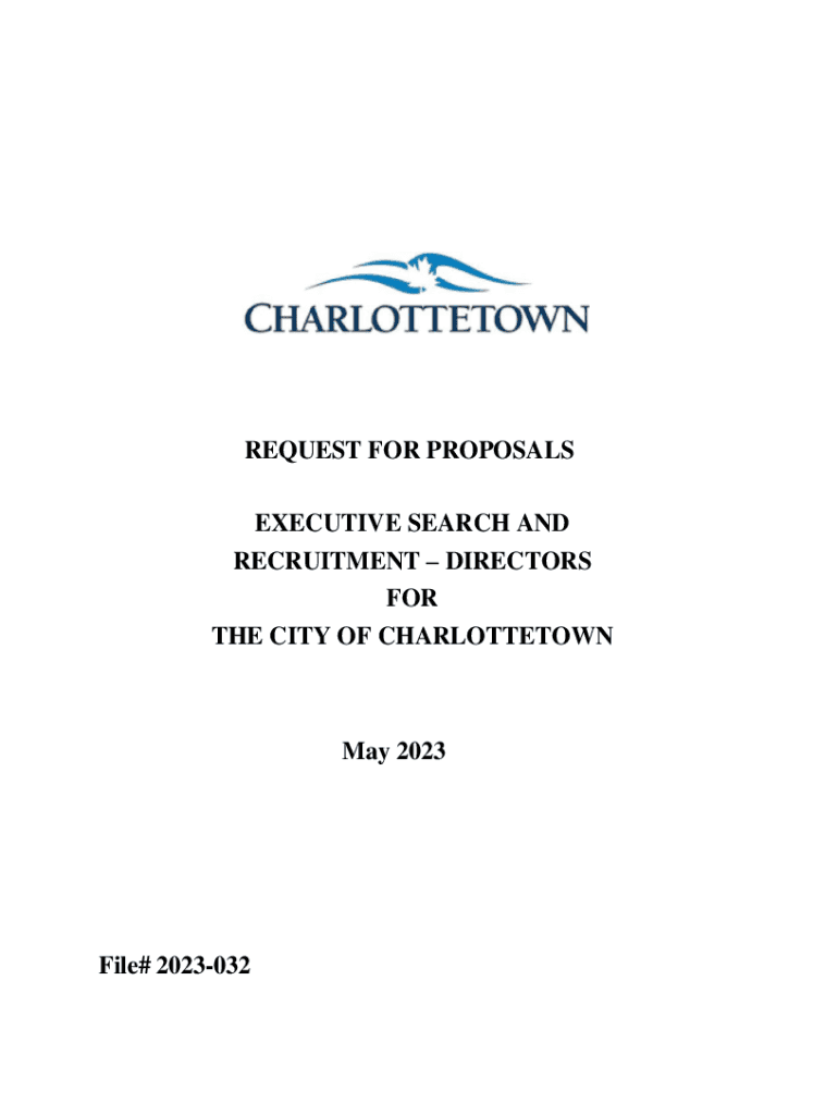 Fillable Online Request for Proposal (RFP) Executive Search Release