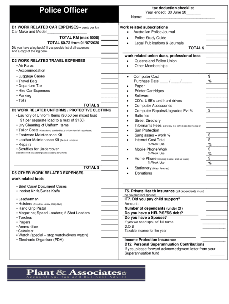 Fillable Online Work related car expenses what can I claim on my tax