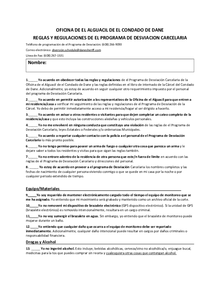 Completable En línea dane county sheriff's office jail diversion rules