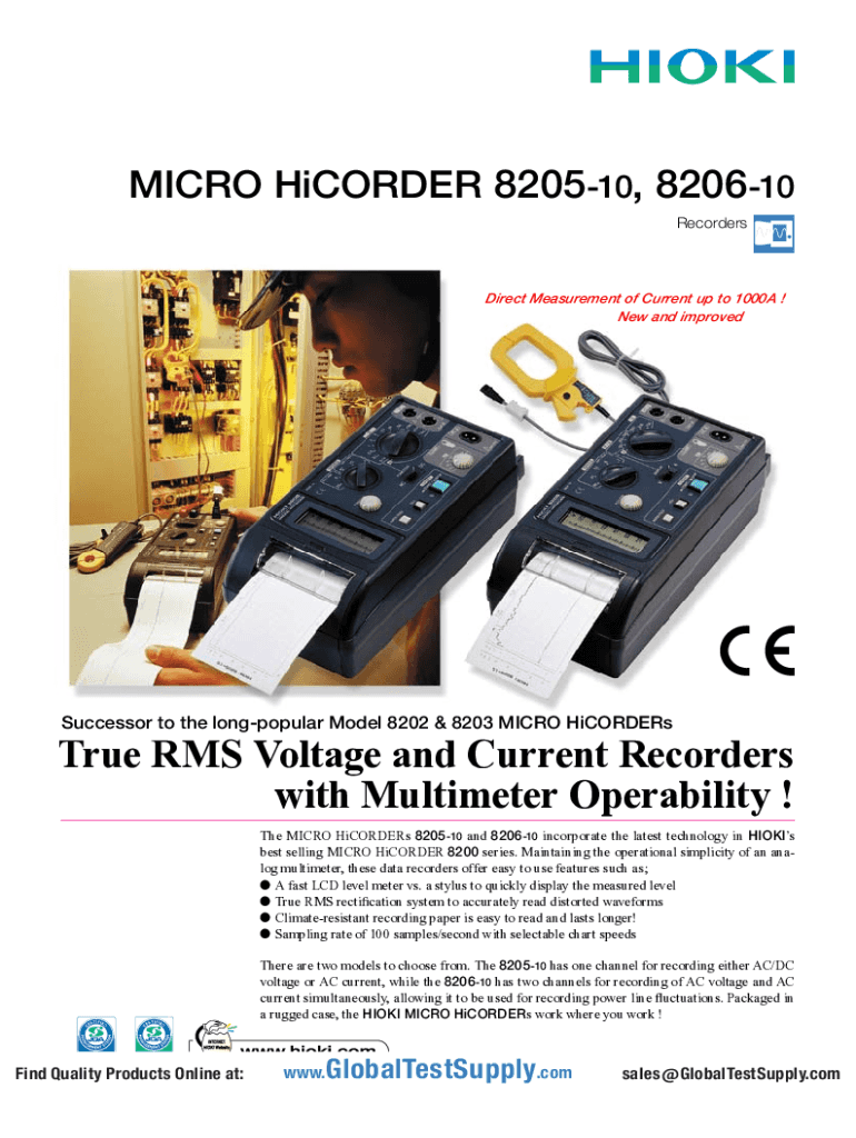 fillable-online-hioki-8206-10-micro-hicorder-for-trms-voltage-and